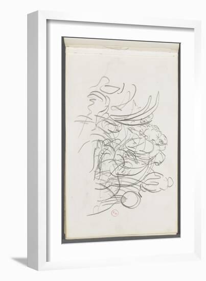 Carnet de dessins : étude de composition biffée-Gustave Moreau-Framed Giclee Print