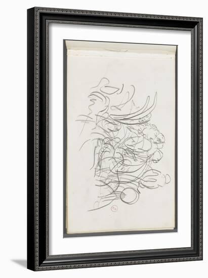 Carnet de dessins : étude de composition biffée-Gustave Moreau-Framed Giclee Print