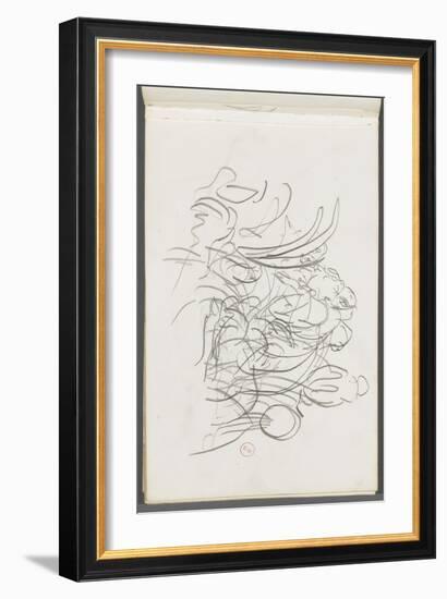 Carnet de dessins : étude de composition biffée-Gustave Moreau-Framed Giclee Print