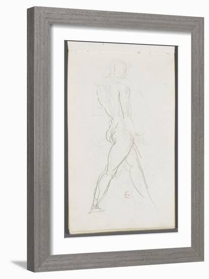 Carnet de dessins : homme nu debout jambes écartées-Gustave Moreau-Framed Giclee Print