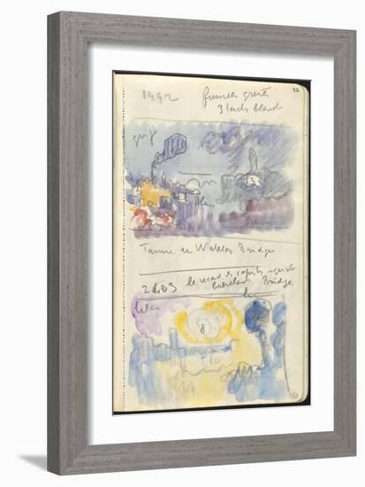 Carnet : Deux paysages dans un cadre et annotations-Paul Signac-Framed Giclee Print
