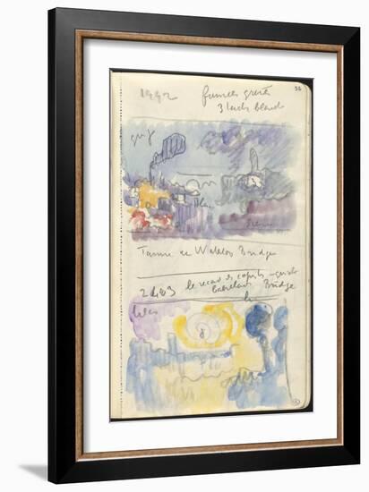 Carnet : Deux paysages dans un cadre et annotations-Paul Signac-Framed Giclee Print