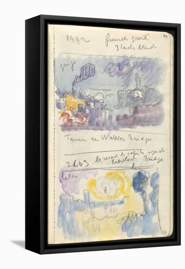 Carnet : Deux paysages dans un cadre et annotations-Paul Signac-Framed Premier Image Canvas