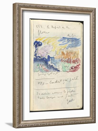 Carnet : Paysage et annotations manuscrites-Paul Signac-Framed Giclee Print