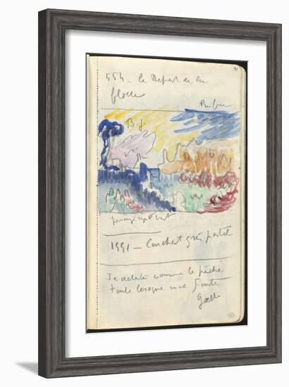 Carnet : Paysage et annotations manuscrites-Paul Signac-Framed Giclee Print