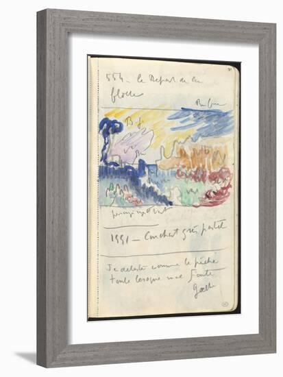 Carnet : Paysage et annotations manuscrites-Paul Signac-Framed Giclee Print