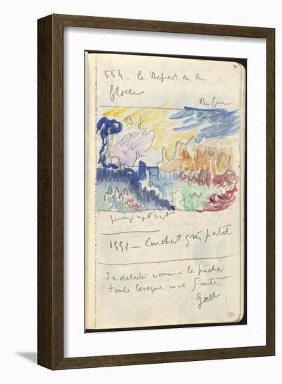 Carnet : Paysage et annotations manuscrites-Paul Signac-Framed Giclee Print