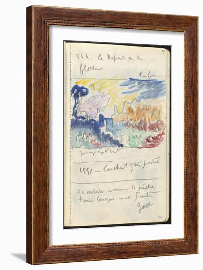 Carnet : Paysage et annotations manuscrites-Paul Signac-Framed Giclee Print