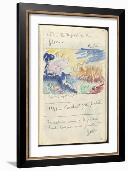 Carnet : Paysage et annotations manuscrites-Paul Signac-Framed Giclee Print