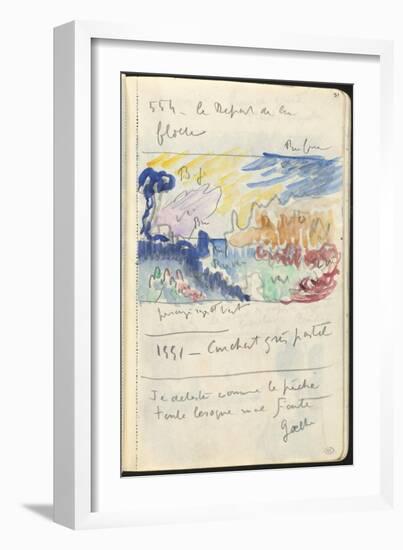 Carnet : Paysage et annotations manuscrites-Paul Signac-Framed Giclee Print