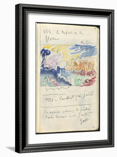 Carnet : Paysage et annotations manuscrites-Paul Signac-Framed Giclee Print