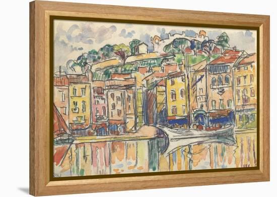 Carnet : Port d'une ville de la côte Méditérranéenne-Paul Signac-Framed Premier Image Canvas