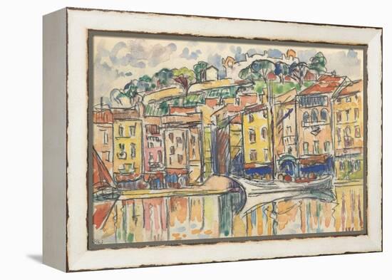 Carnet : Port d'une ville de la côte Méditérranéenne-Paul Signac-Framed Premier Image Canvas