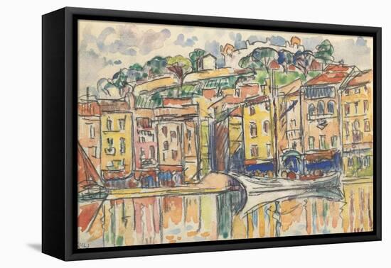 Carnet : Port d'une ville de la côte Méditérranéenne-Paul Signac-Framed Premier Image Canvas