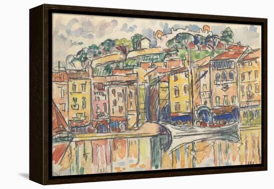 Carnet : Port d'une ville de la côte Méditérranéenne-Paul Signac-Framed Premier Image Canvas