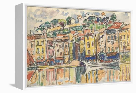 Carnet : Port d'une ville de la côte Méditérranéenne-Paul Signac-Framed Premier Image Canvas