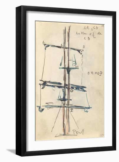 Carnet : Voilure avec annotations manuscrites-Paul Signac-Framed Giclee Print