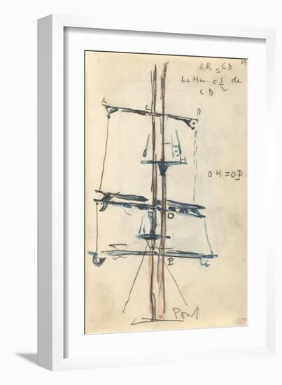 Carnet : Voilure avec annotations manuscrites-Paul Signac-Framed Giclee Print