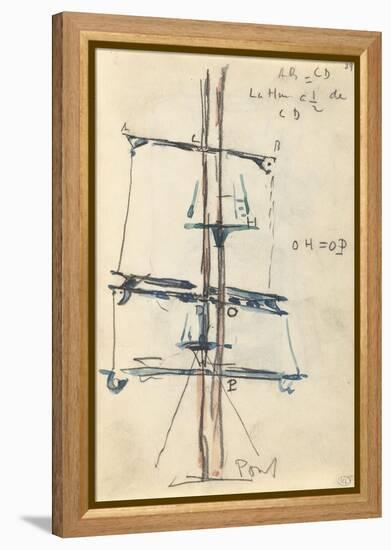 Carnet : Voilure avec annotations manuscrites-Paul Signac-Framed Premier Image Canvas