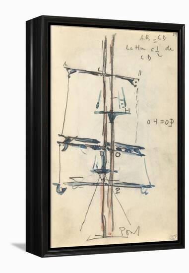 Carnet : Voilure avec annotations manuscrites-Paul Signac-Framed Premier Image Canvas