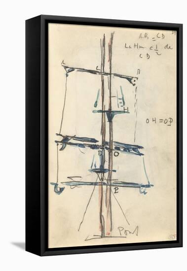 Carnet : Voilure avec annotations manuscrites-Paul Signac-Framed Premier Image Canvas