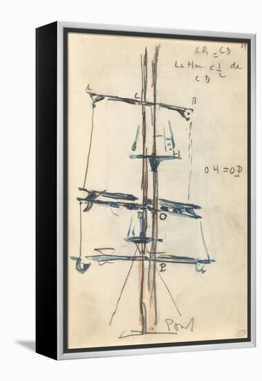 Carnet : Voilure avec annotations manuscrites-Paul Signac-Framed Premier Image Canvas
