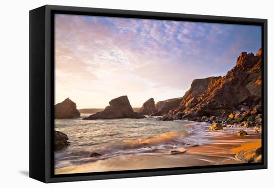 Carnewas and Bedruthan Steps, Cornwall, England, United Kingdom, Europe-Kav Dadfar-Framed Premier Image Canvas