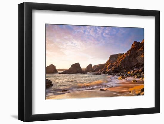 Carnewas and Bedruthan Steps, Cornwall, England, United Kingdom, Europe-Kav Dadfar-Framed Photographic Print