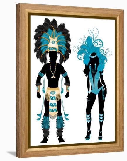 Carnival Blue Couple-BasheeraDesigns-Framed Stretched Canvas
