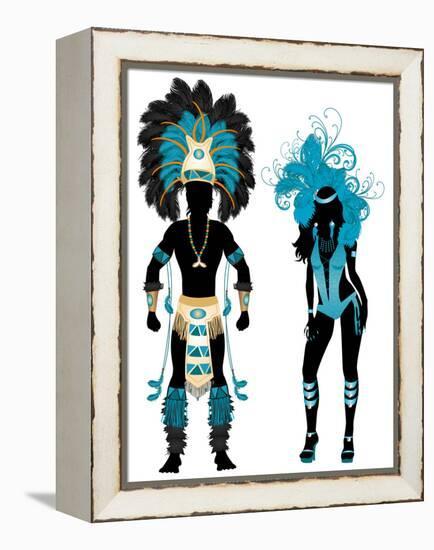 Carnival Blue Couple-BasheeraDesigns-Framed Stretched Canvas