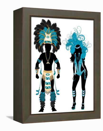 Carnival Blue Couple-BasheeraDesigns-Framed Stretched Canvas