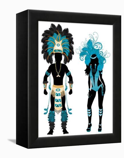 Carnival Blue Couple-BasheeraDesigns-Framed Stretched Canvas