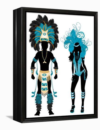 Carnival Blue Couple-BasheeraDesigns-Framed Stretched Canvas