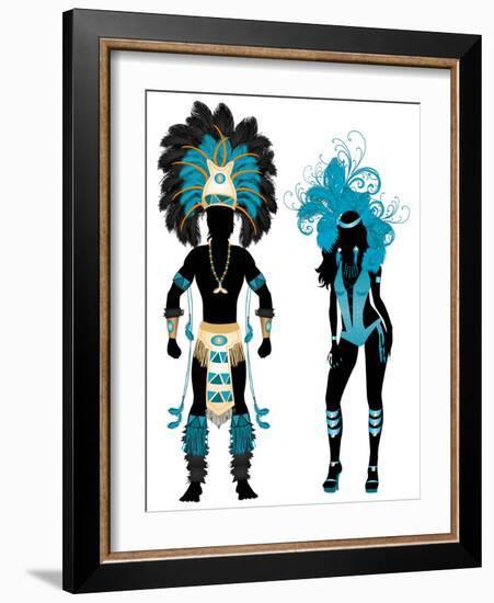 Carnival Blue Couple-BasheeraDesigns-Framed Premium Giclee Print