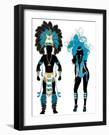 Carnival Blue Couple-BasheeraDesigns-Framed Premium Giclee Print