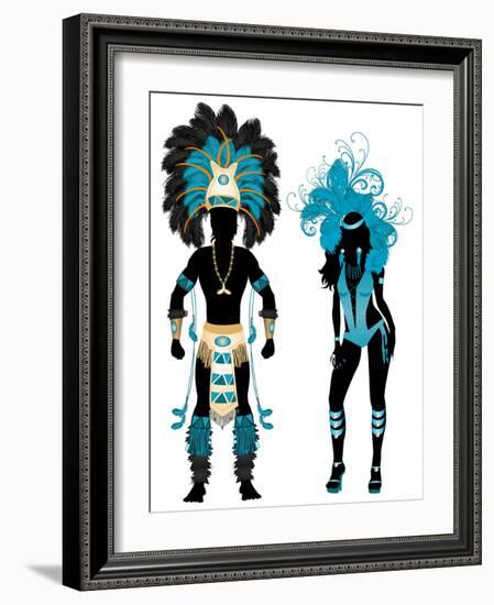 Carnival Blue Couple-BasheeraDesigns-Framed Premium Giclee Print