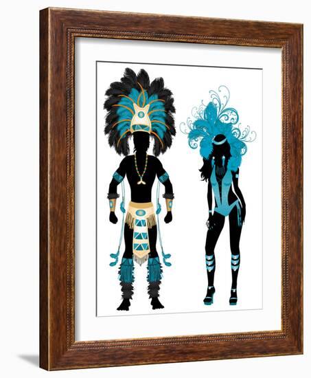 Carnival Blue Couple-BasheeraDesigns-Framed Art Print