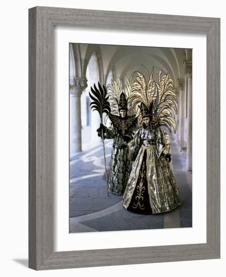 Carnival Costumes, Venice, Veneto, Italy-Simon Harris-Framed Photographic Print