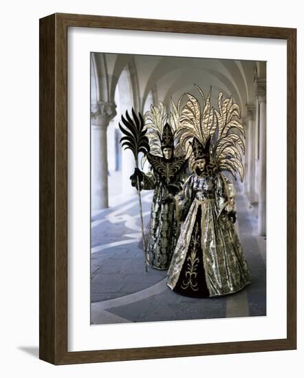 Carnival Costumes, Venice, Veneto, Italy-Simon Harris-Framed Photographic Print