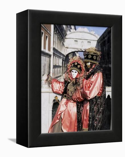 Carnival Costumes, Venice, Veneto, Italy-Simon Harris-Framed Premier Image Canvas