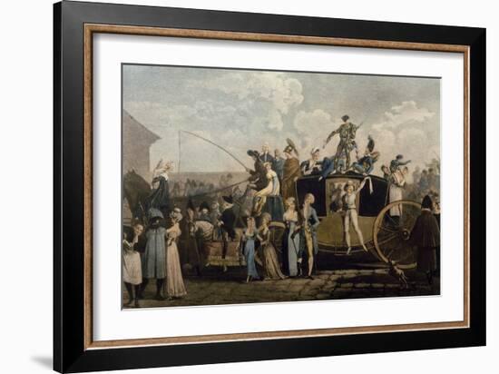 Carnival in 1810, Print by Philibert Louis Debucourt (1755-1832)-null-Framed Giclee Print