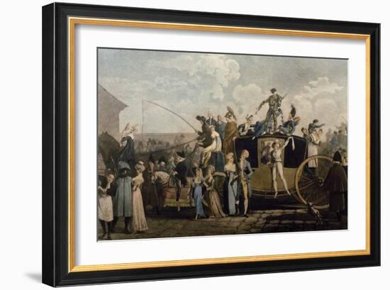 Carnival in 1810, Print by Philibert Louis Debucourt (1755-1832)-null-Framed Giclee Print