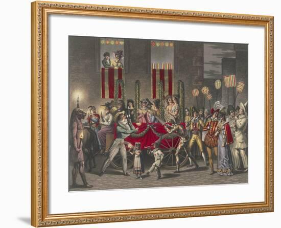 Carnival in Rome, Festival of the Moccoletti (Tapers), Italy, 19th Century-null-Framed Giclee Print