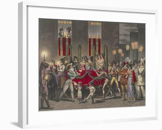 Carnival in Rome, Festival of the Moccoletti (Tapers), Italy, 19th Century-null-Framed Giclee Print