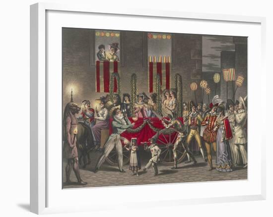 Carnival in Rome, Festival of the Moccoletti (Tapers), Italy, 19th Century-null-Framed Giclee Print