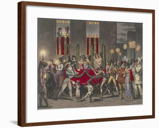 Carnival in Rome, Festival of the Moccoletti (Tapers), Italy, 19th Century-null-Framed Giclee Print