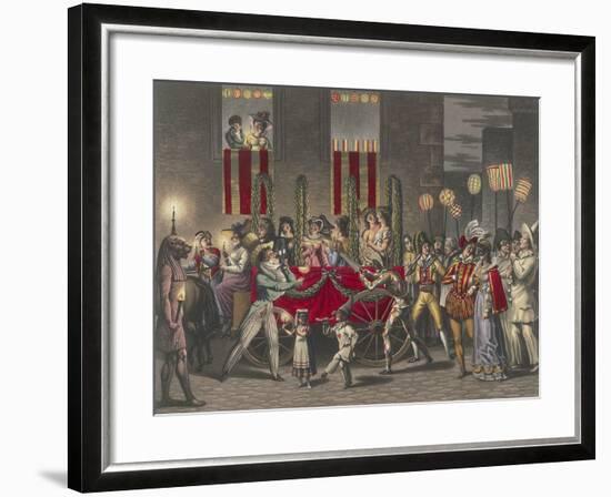 Carnival in Rome, Festival of the Moccoletti (Tapers), Italy, 19th Century-null-Framed Giclee Print