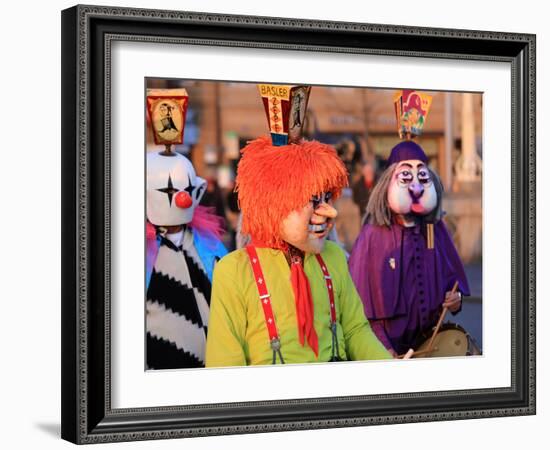 Carnival of Basel (Basler Fasnacht), Basel, Canton of Basel City, Switzerland, Europe-Hans-Peter Merten-Framed Photographic Print