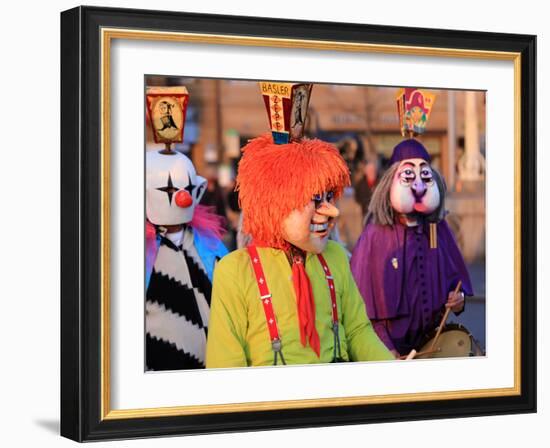 Carnival of Basel (Basler Fasnacht), Basel, Canton of Basel City, Switzerland, Europe-Hans-Peter Merten-Framed Photographic Print