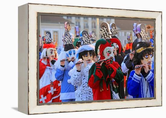 Carnival of Basel (Basler Fasnacht), Basel, Canton of Basel City, Switzerland, Europe-Hans-Peter Merten-Framed Premier Image Canvas